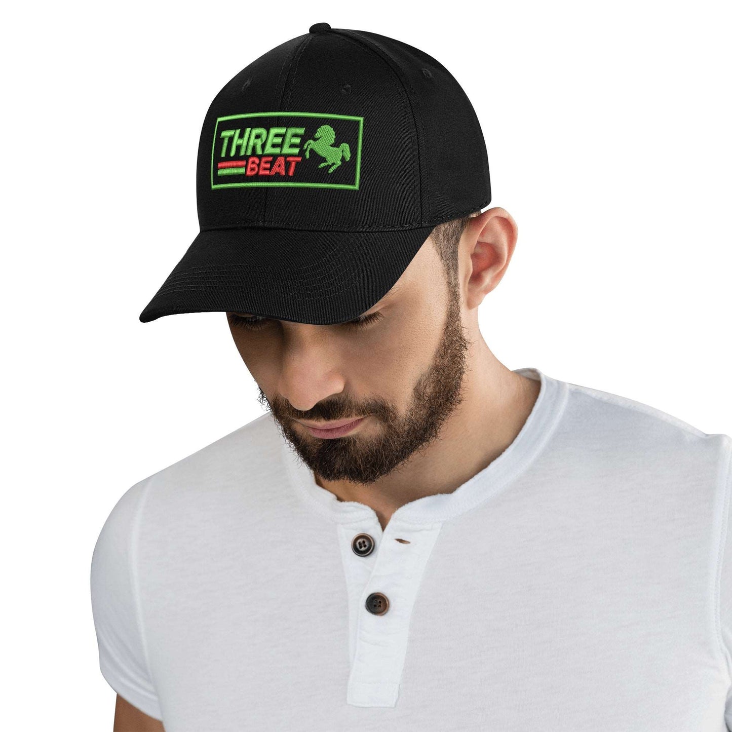 Three Beat  Embroidered Caps