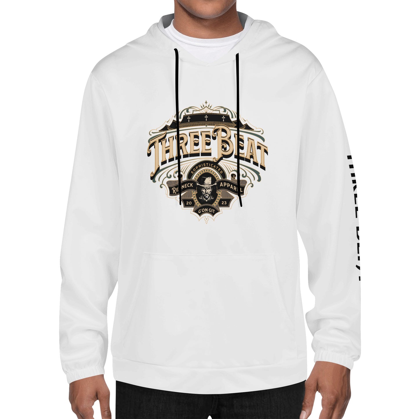 Three Beat Redneck Mens Lightweight  Hoodie
