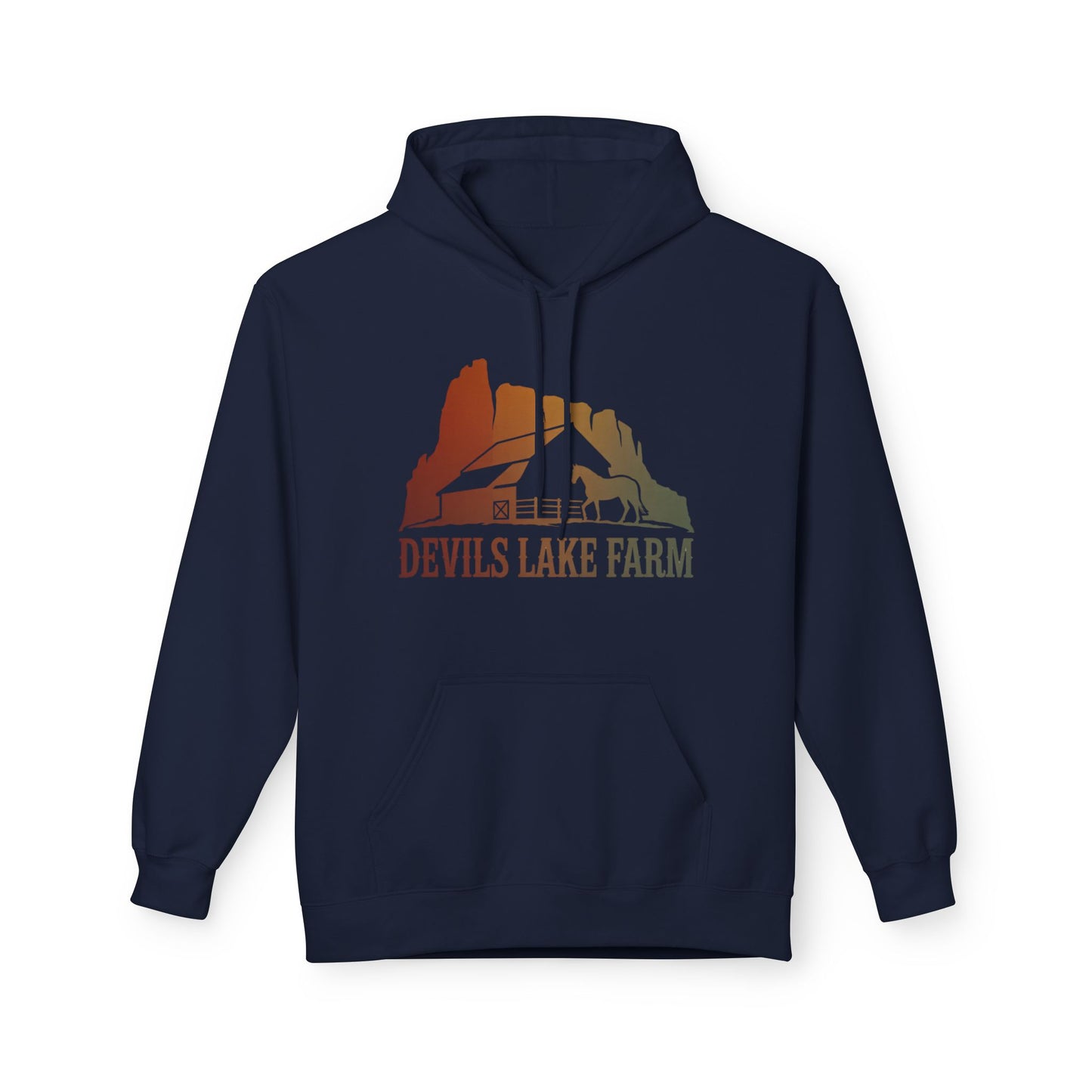 Devils Lake Farm Hoodie — Vintage Sunset Farm Pullover