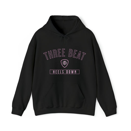 Three Beat Heels Down Pink Unisex Heavy Blend™ Hooded Sweatshirt