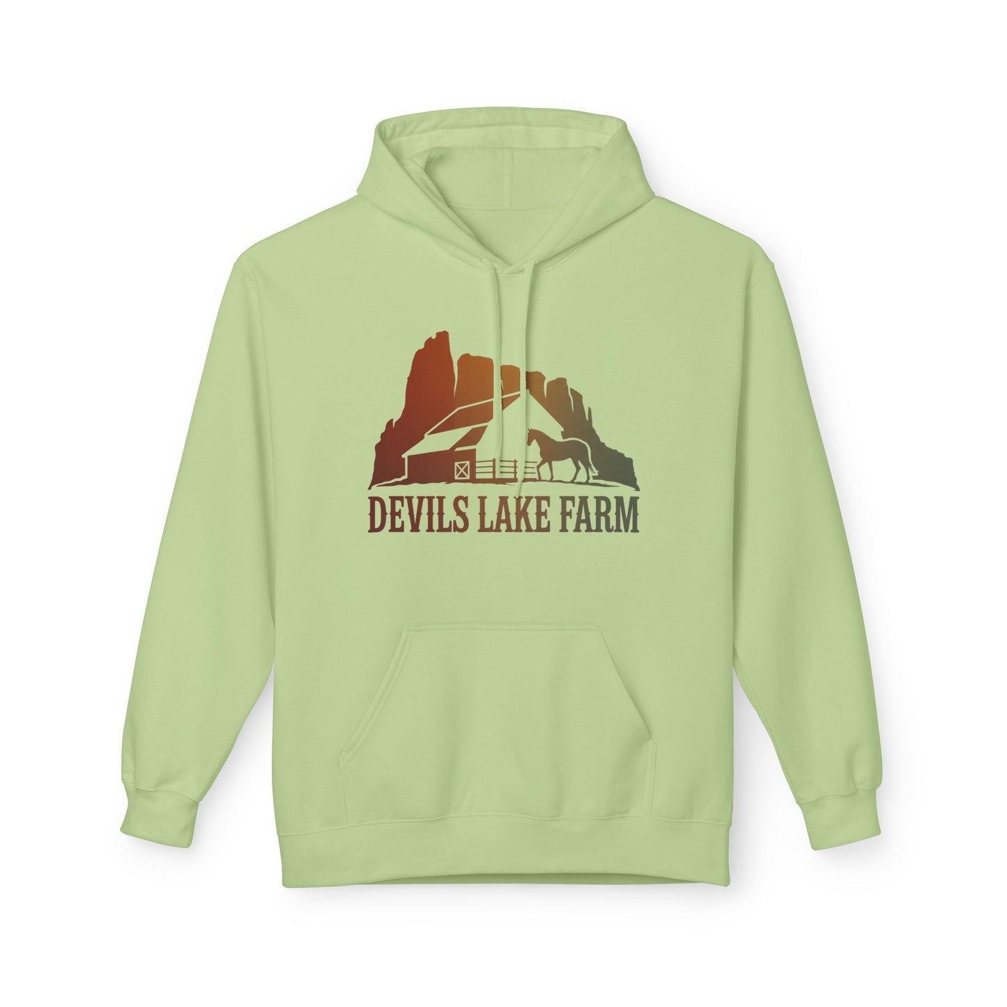 Devils Lake Farm Hoodie — Vintage Sunset Farm Pullover