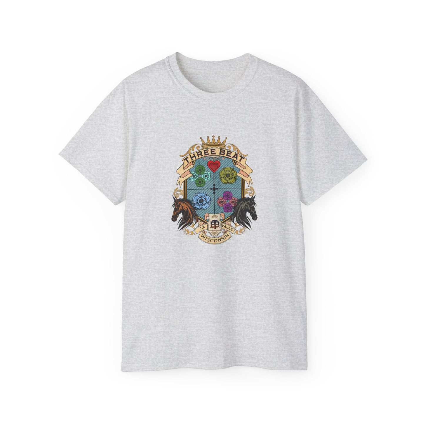 Three Beat Flower Crest Unisex Ultra Cotton Tee