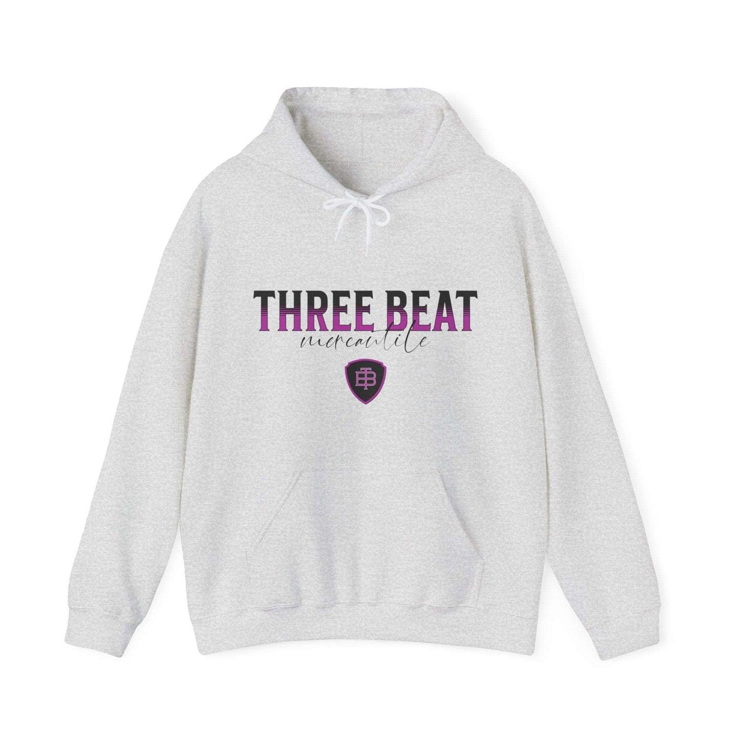 Three Beat Shield Plum Unisex Heavy Blend™ Hooded Sweatshirt