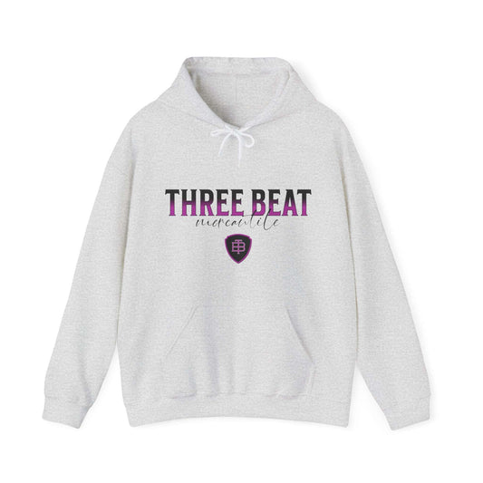 Three Beat Shield Plum Unisex Heavy Blend™ Hooded Sweatshirt