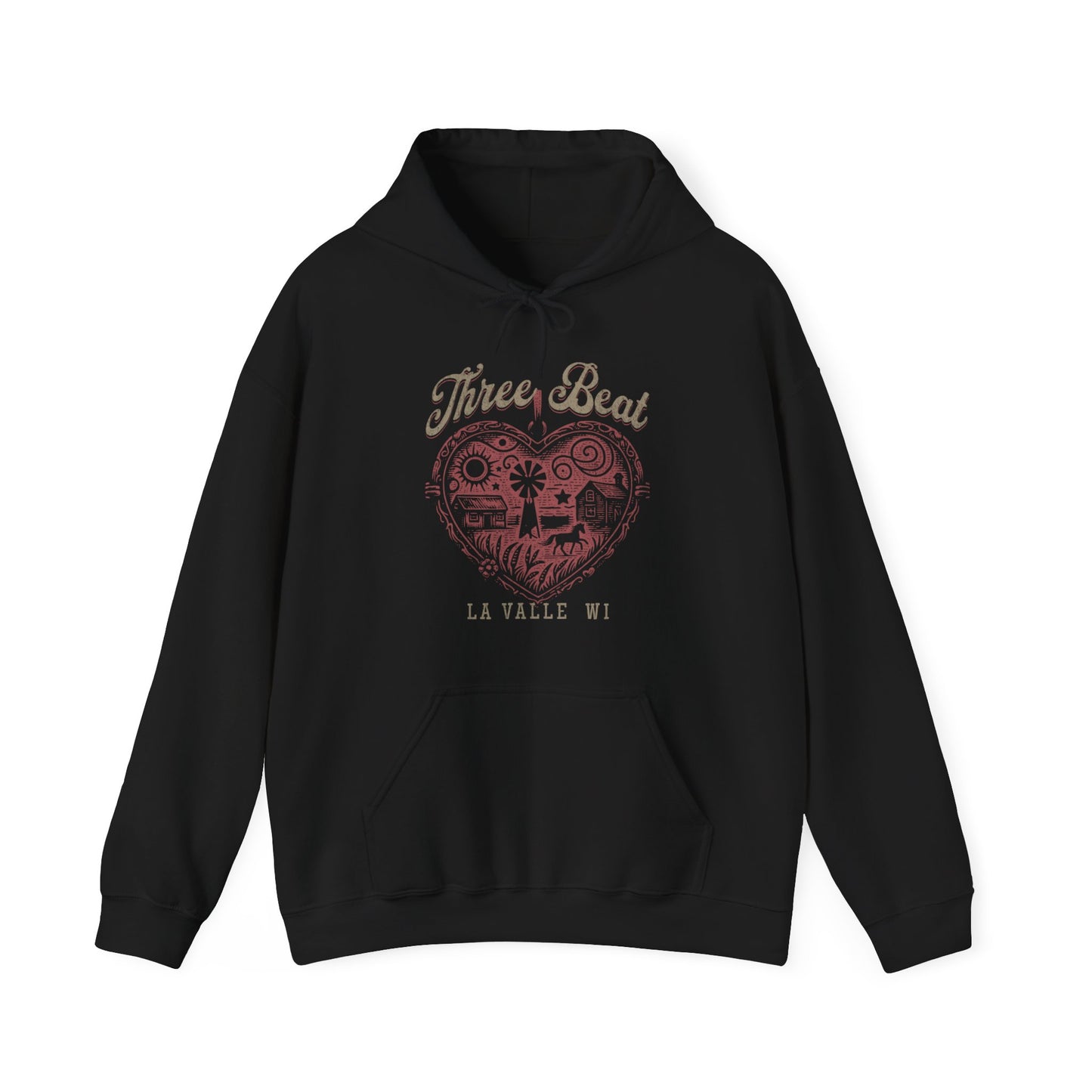 Three Beat Heart Unisex Heavy Blend™ Hooded Sweatshirt