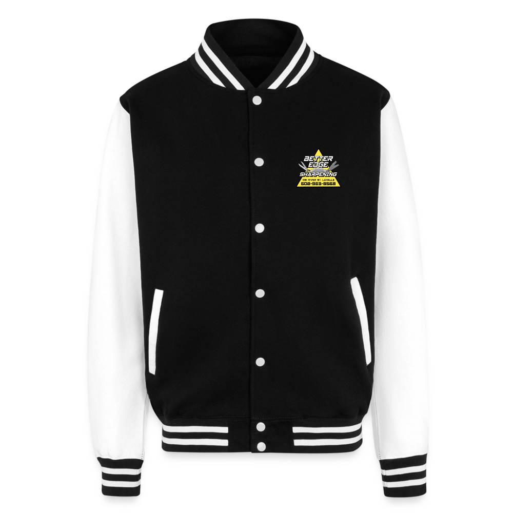 Better Edge Just Hoods Heavyweight Letterman Jacket - black/white