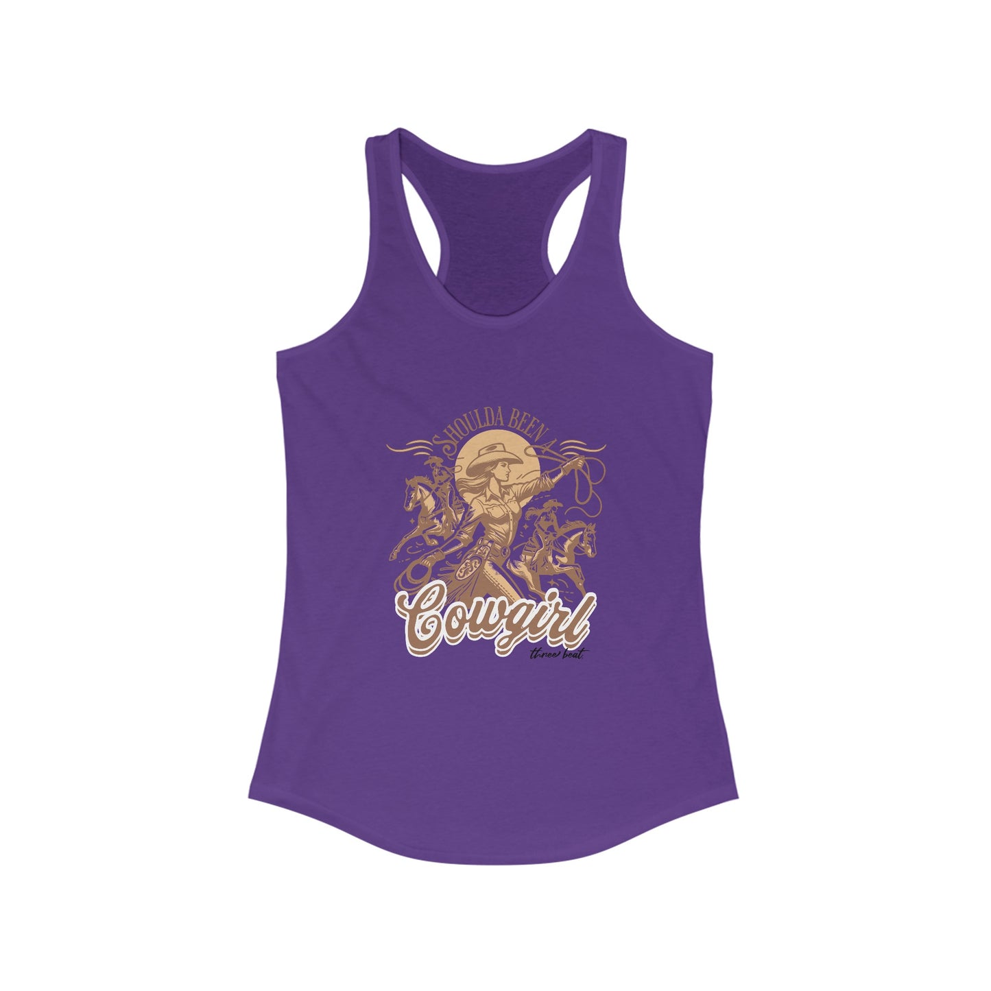 Three Beat Cowgirl Women's Ideal Racerback Tank