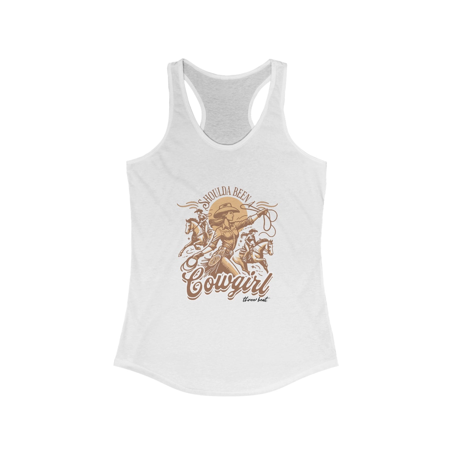 Three Beat Cowgirl Women's Ideal Racerback Tank