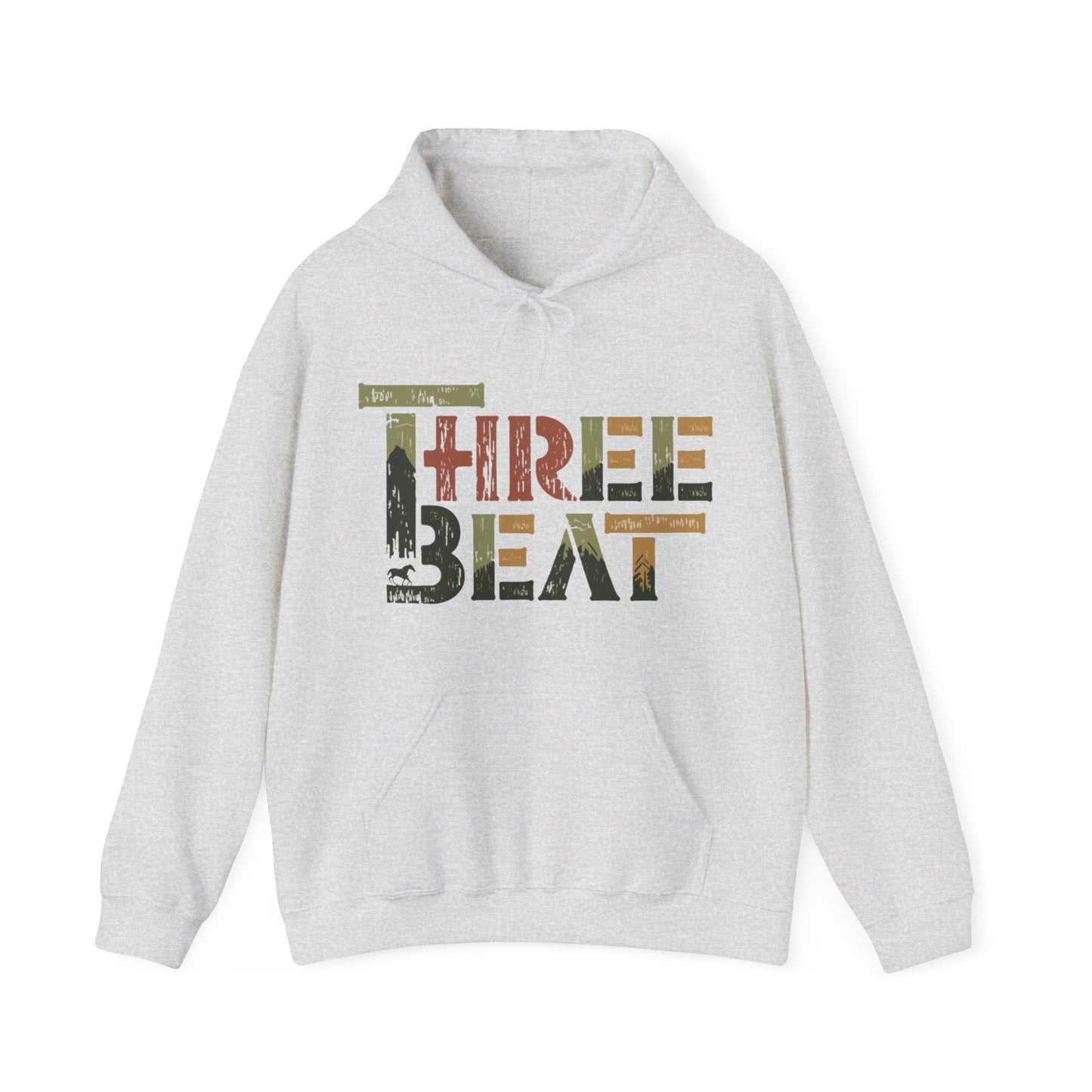 Three Beat Rustic Unisex Heavy Blend™ Hooded Sweatshirt