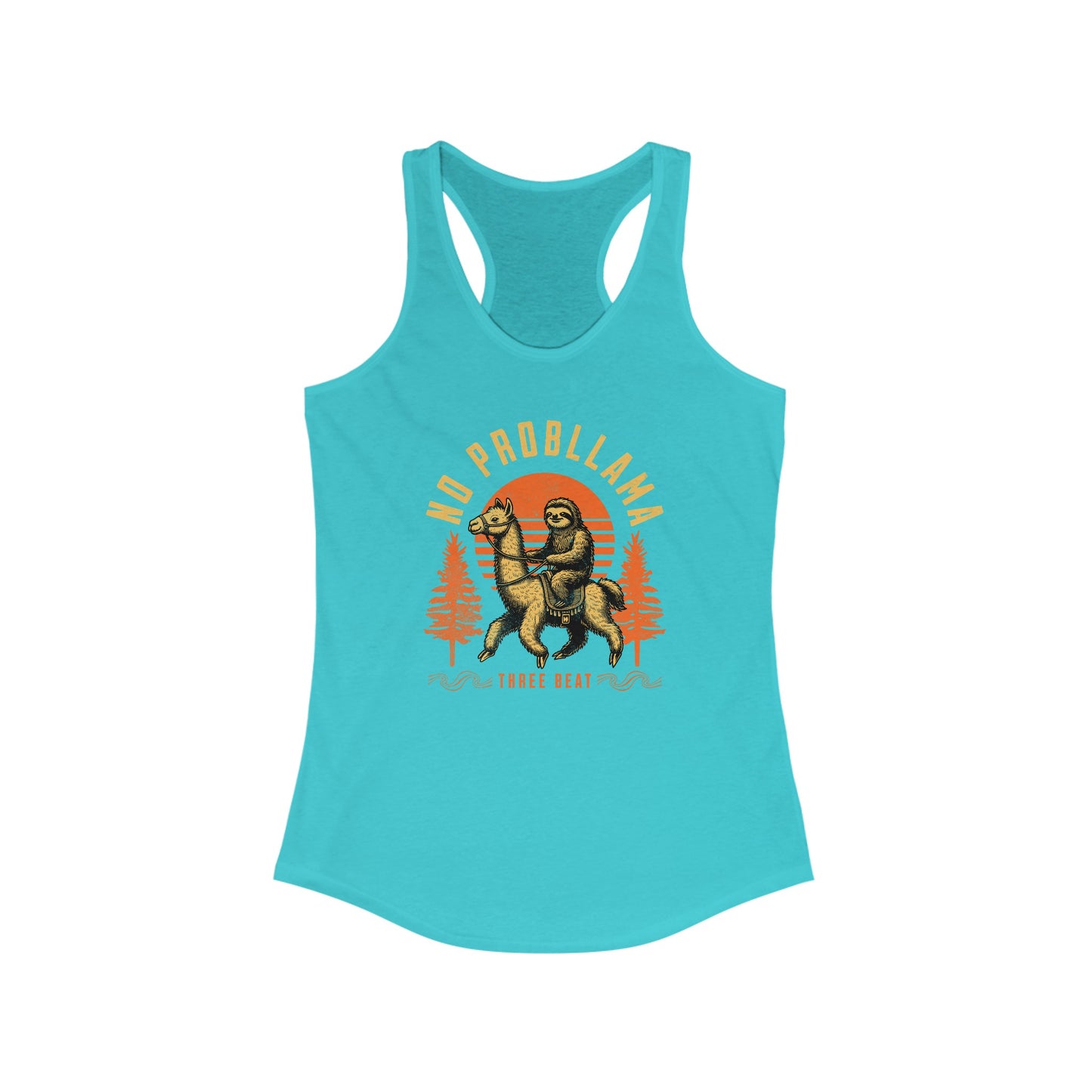 Three Beat Llama Women's Ideal Racerback Tank