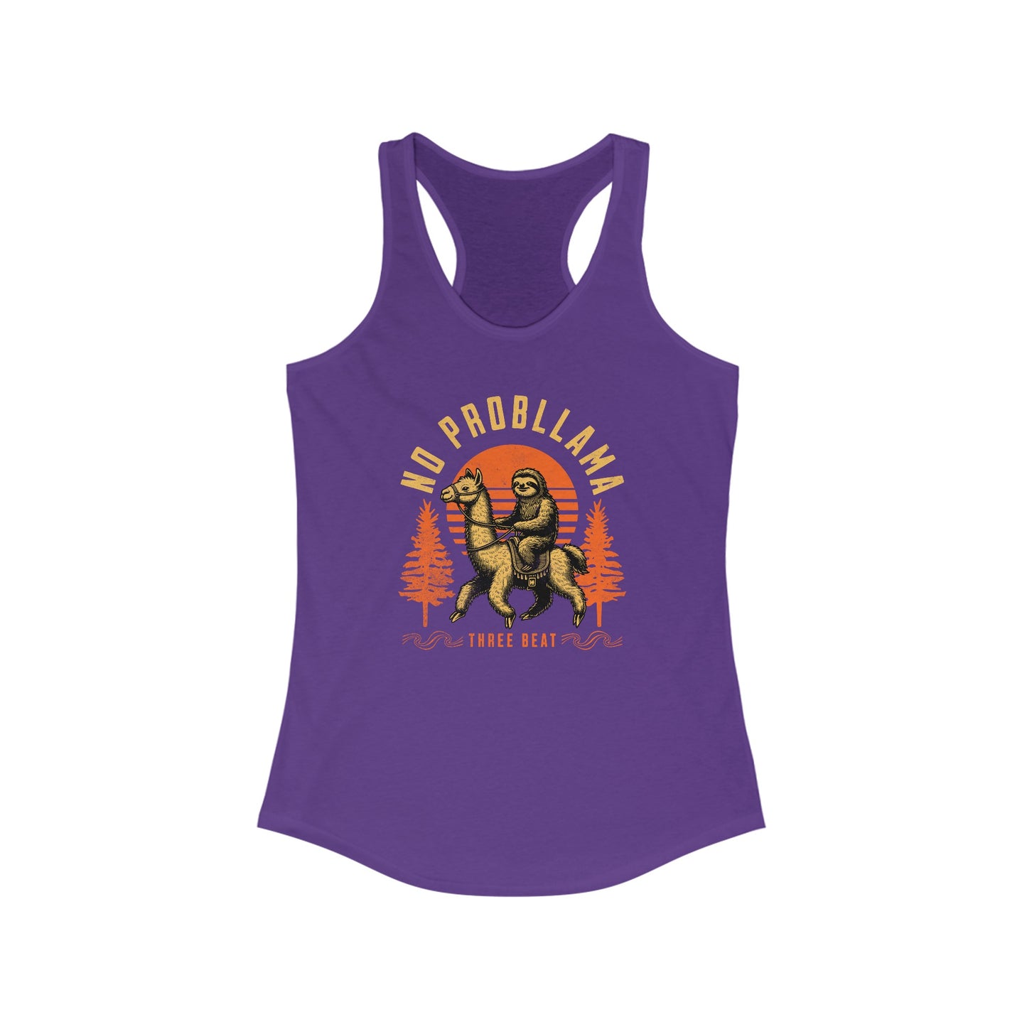 Three Beat Llama Women's Ideal Racerback Tank