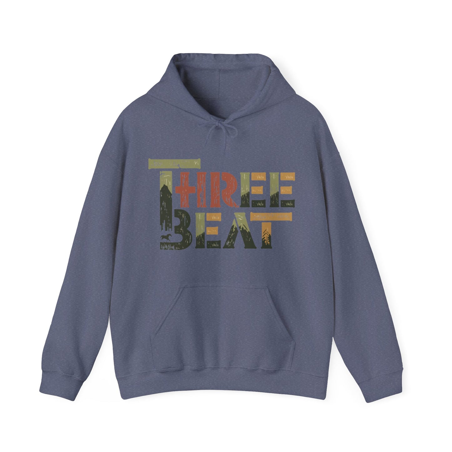 Three Beat Rustic Unisex Heavy Blend™ Hooded Sweatshirt