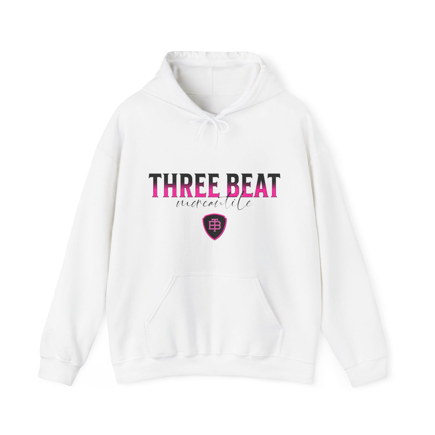 Three Beat Shield Blush Unisex Heavy Blend™ Hooded Sweatshirt