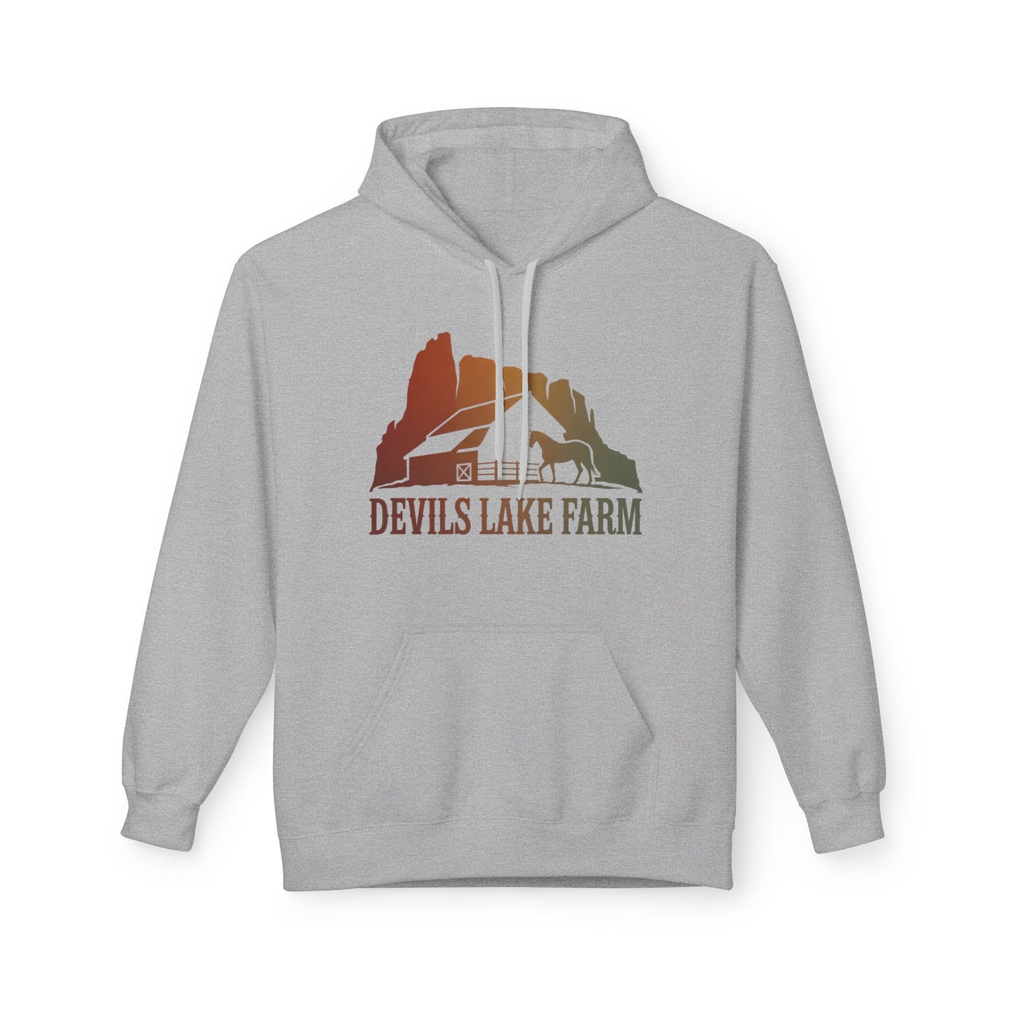 Devils Lake Farm Hoodie — Vintage Sunset Farm Pullover