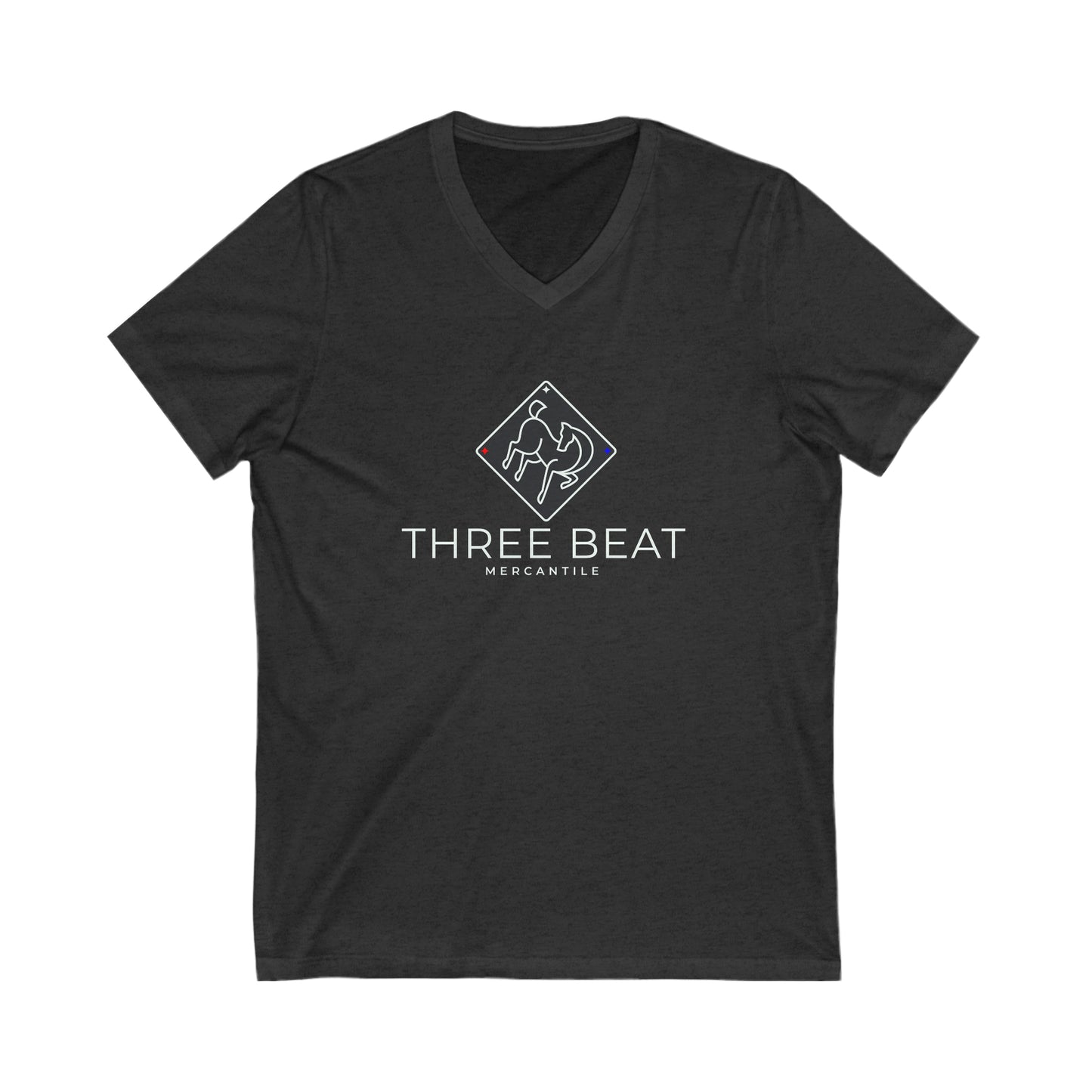 Three Beat Diamond Unisex Jersey Short Sleeve V-Neck Tee