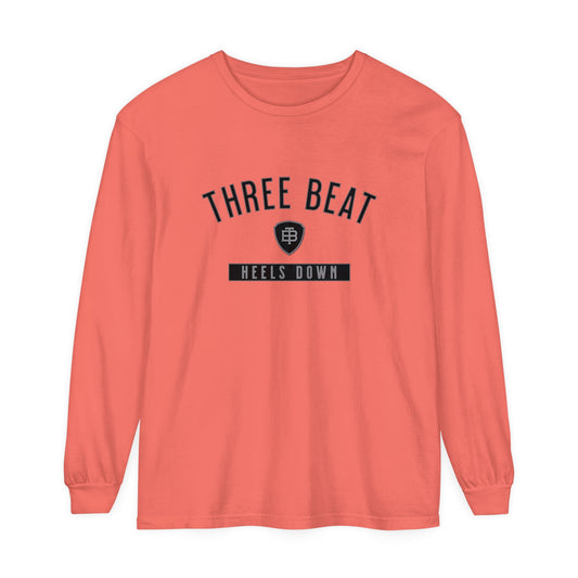 Three Beat Heels Down Unisex Garment-dyed Long Sleeve T-Shirt