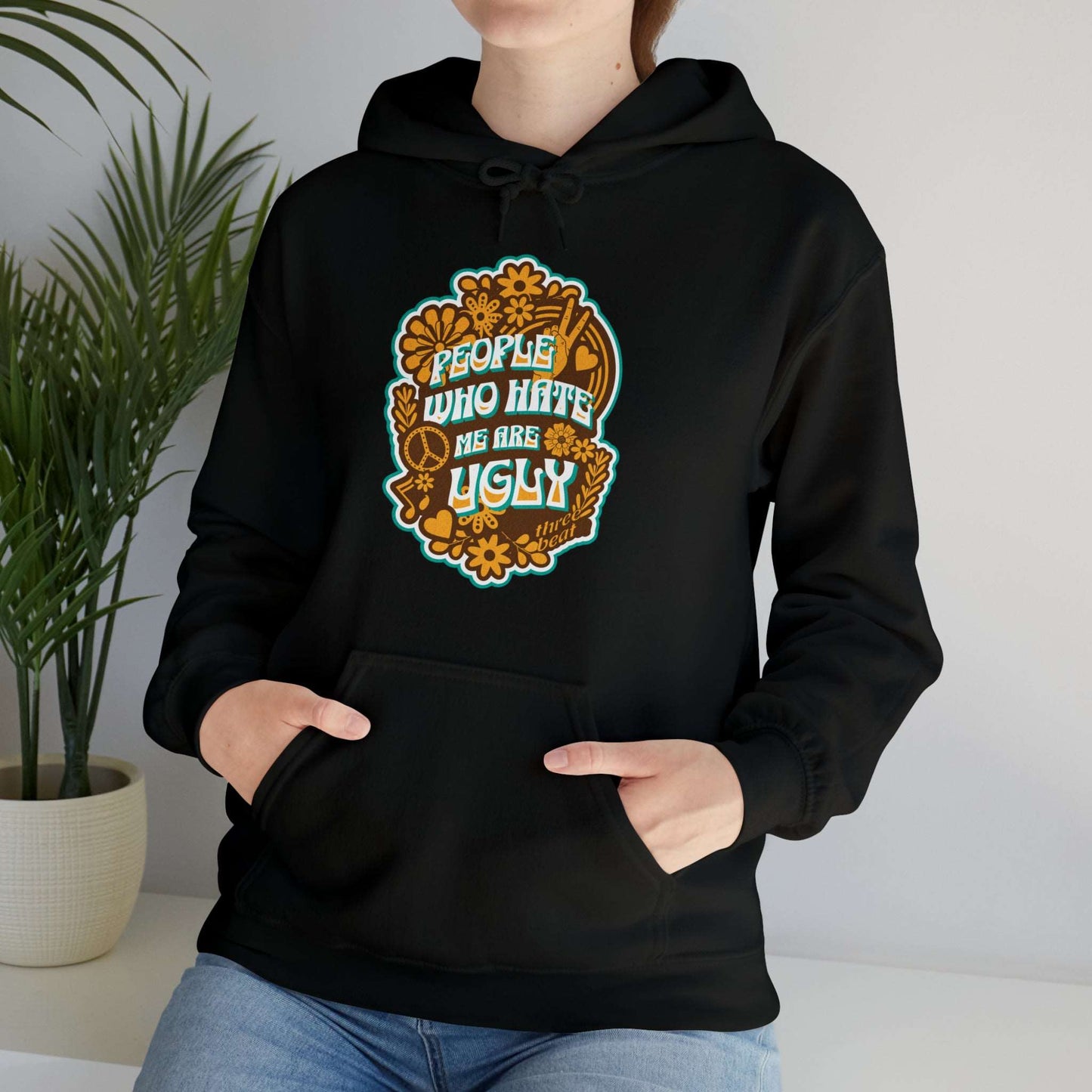 Three Beat Ugly Unisex Heavy Blend™ Hooded Sweatshirt