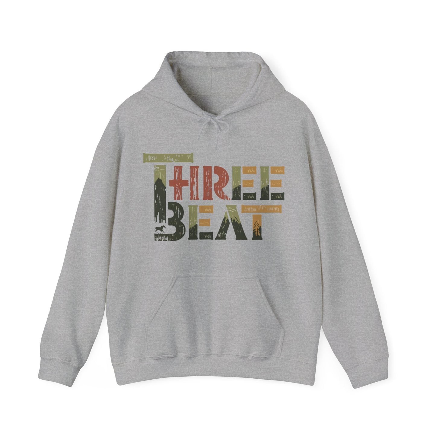 Three Beat Rustic Unisex Heavy Blend™ Hooded Sweatshirt