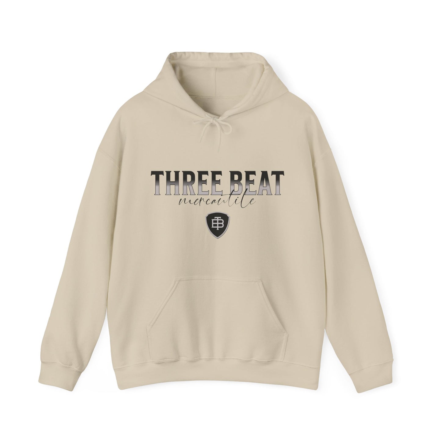 Three Beat Shield Silver Unisex Heavy Blend™ Hooded Sweatshirt