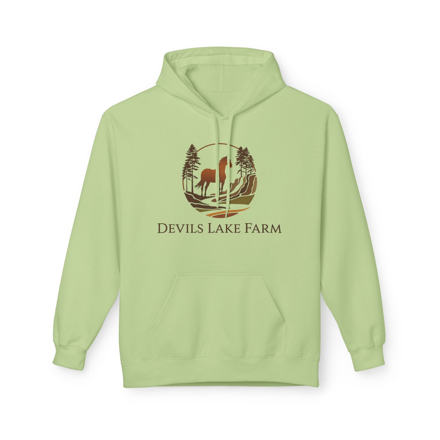 Devils Lake Farm Hoodie — Rustic Vintage Sunset Pullover