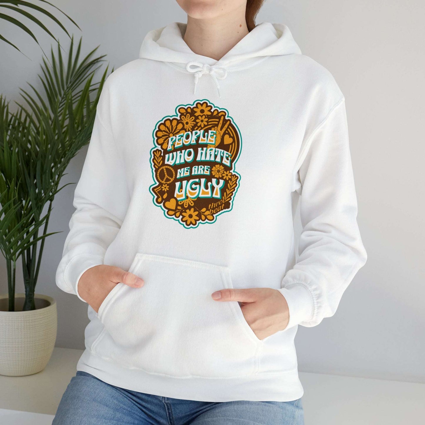 Three Beat Ugly Unisex Heavy Blend™ Hooded Sweatshirt