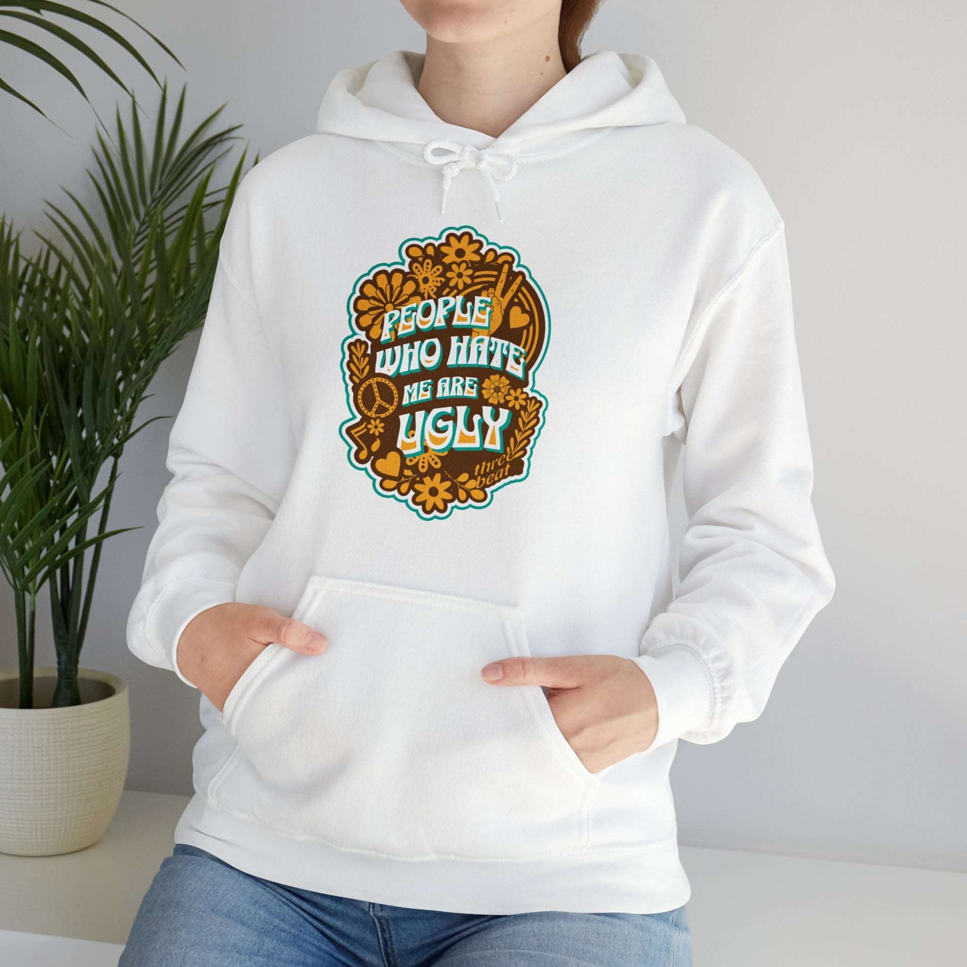 Three Beat Ugly Unisex Heavy Blend™ Hooded Sweatshirt