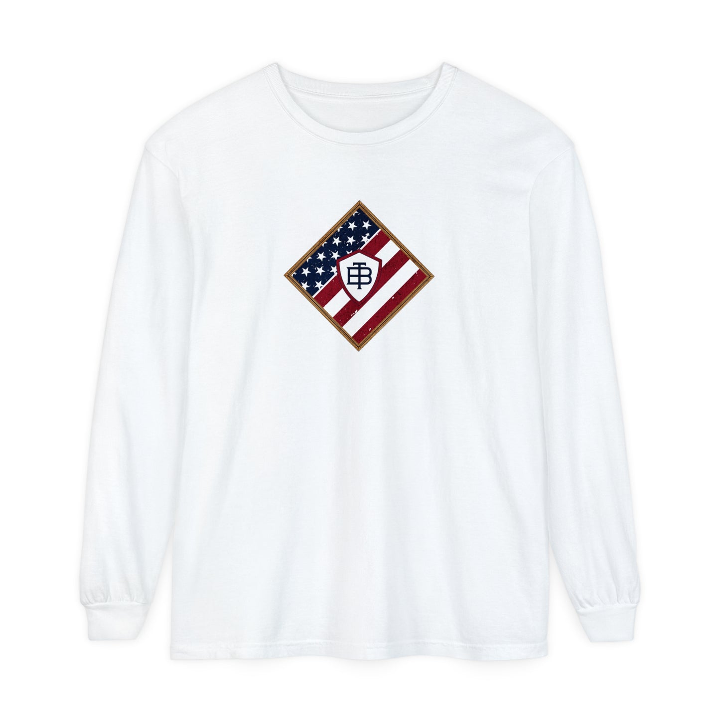 Three Beat Patriot Unisex Garment-dyed Long Sleeve T-Shirt