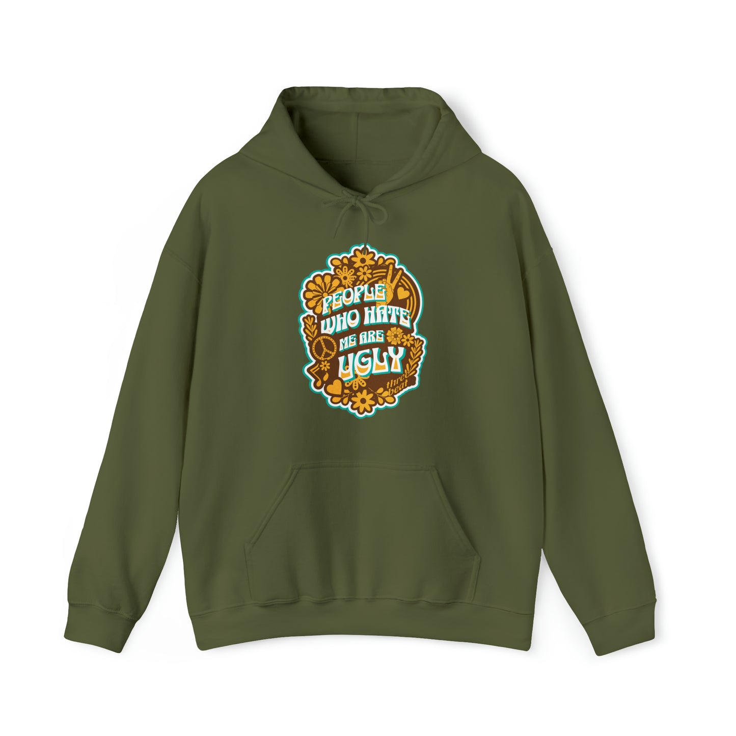 Three Beat Ugly Unisex Heavy Blend™ Hooded Sweatshirt