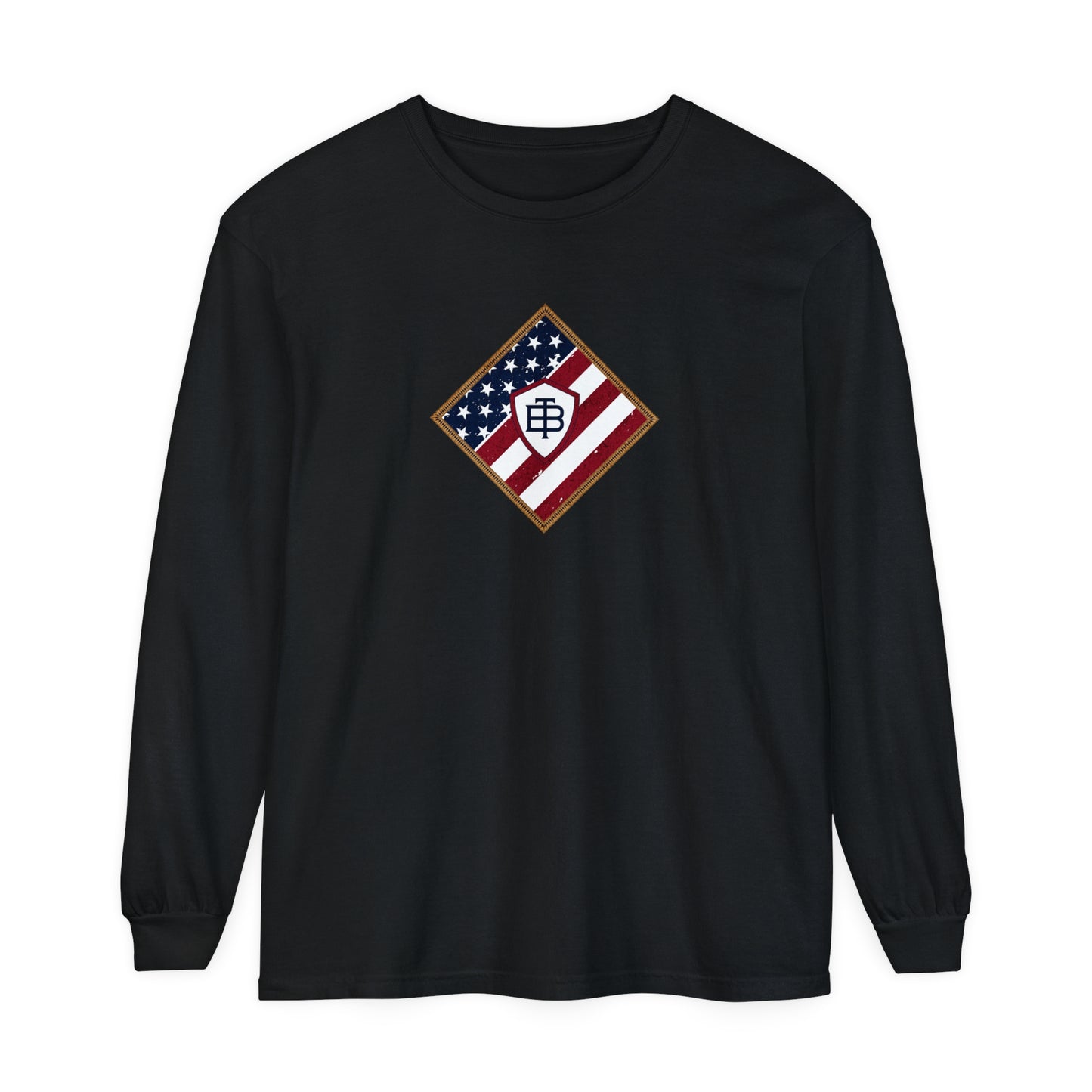 Three Beat Patriot Unisex Garment-dyed Long Sleeve T-Shirt