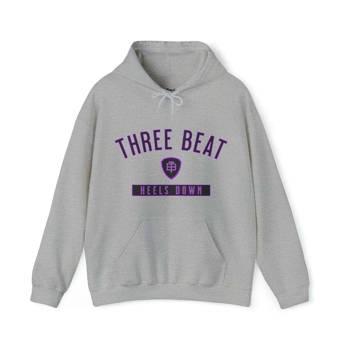 Three Beat Heels Down Purple Unisex Heavy Blend™ Hooded Sweatshirt