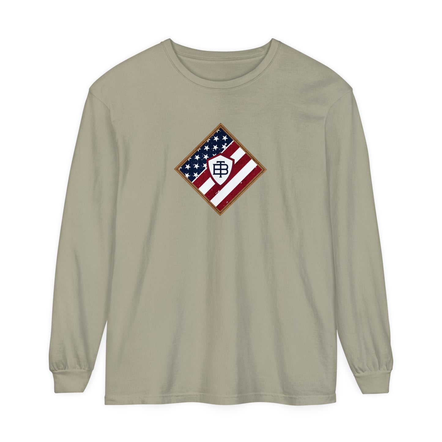 Three Beat Patriot Unisex Garment-dyed Long Sleeve T-Shirt