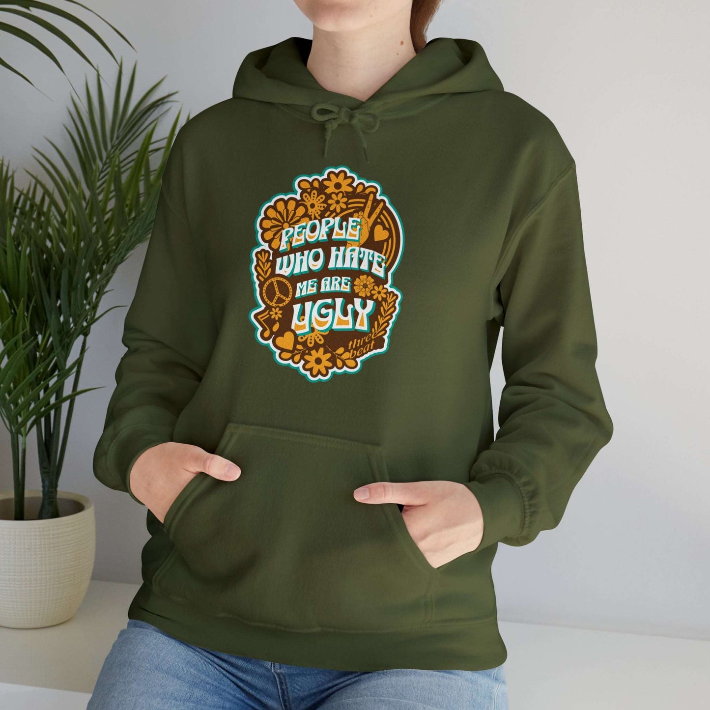 Three Beat Ugly Unisex Heavy Blend™ Hooded Sweatshirt