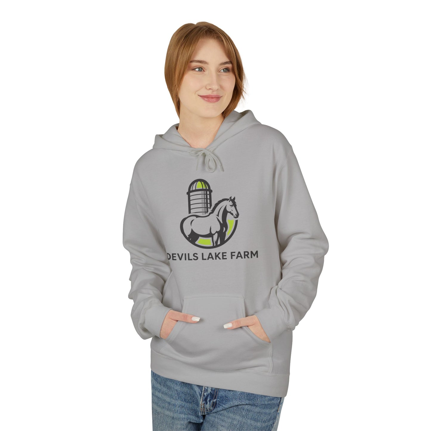 Devils Lake Farm Hoodie — Farm Logo Pullover for Equestrian & Rural Lifestyle