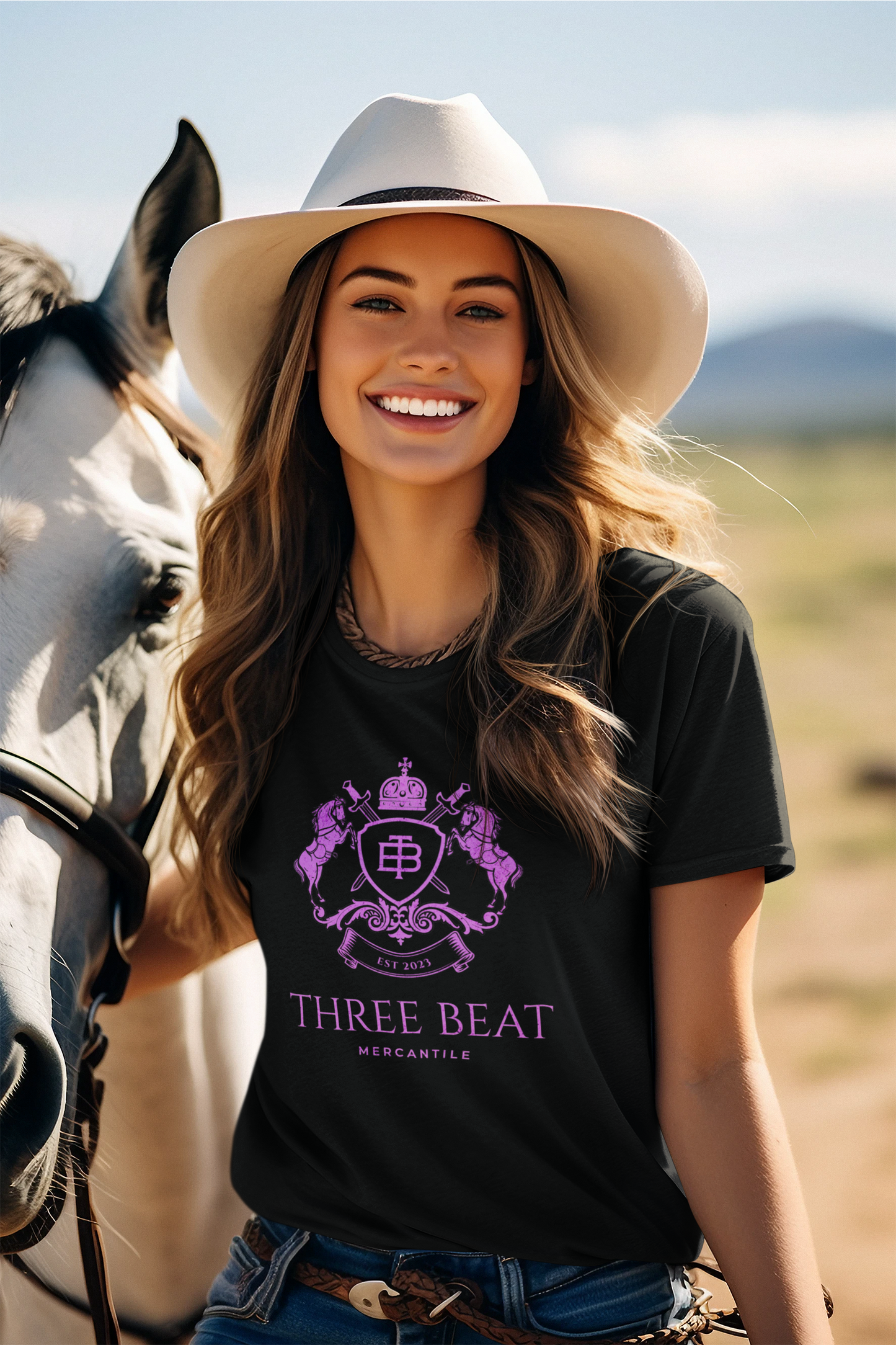 Three Beat Horse Crest Unisex Ultra Cotton Tee
