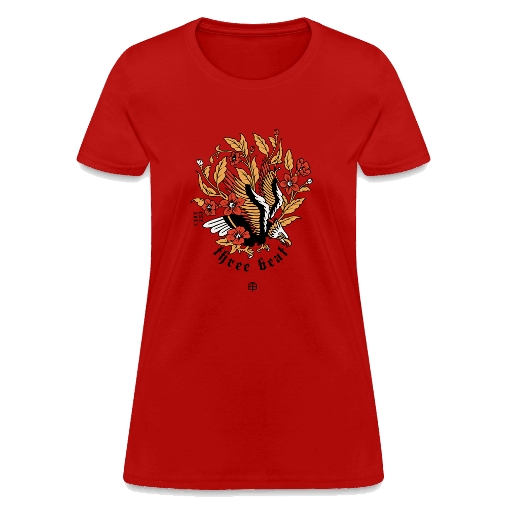 Three Beat Eagle Women's T-Shirt - red
