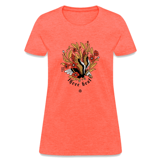 Three Beat Eagle Women's T-Shirt - heather coral