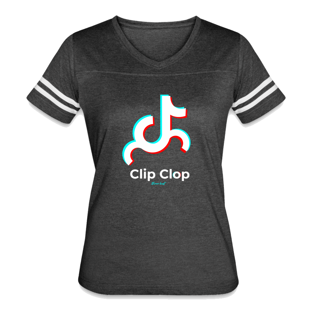 Clip Clop Women’s Vintage Sport T-Shirt - vintage smoke/white