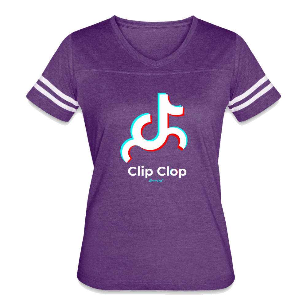 Clip Clop Women’s Vintage Sport T-Shirt - vintage purple/white