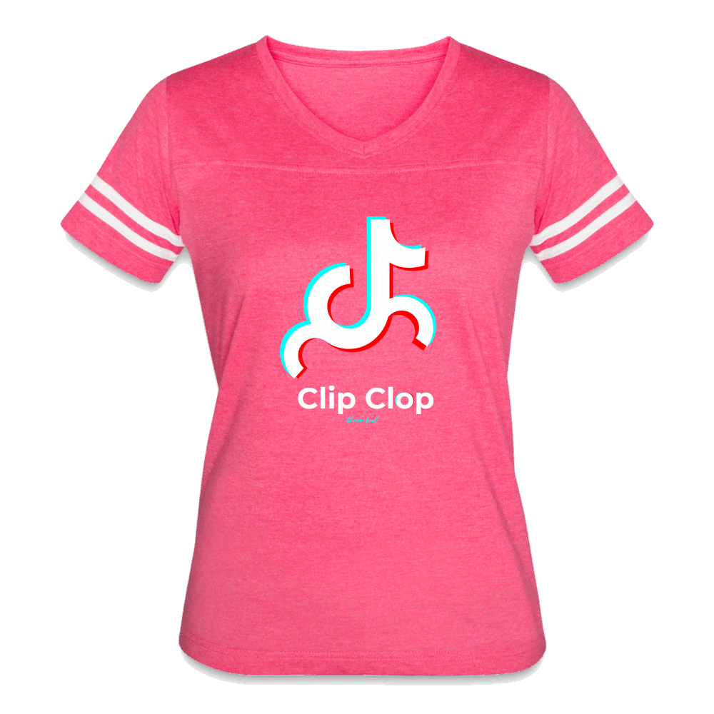 Clip Clop Women’s Vintage Sport T-Shirt - vintage pink/white