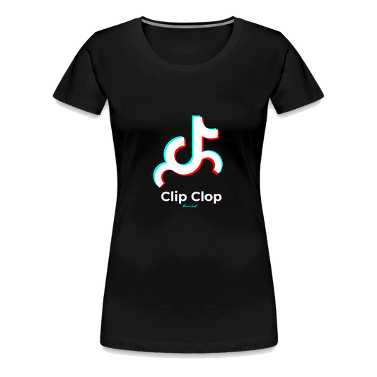 Three Beat Clip Clop Women’s Premium T-Shirt - black