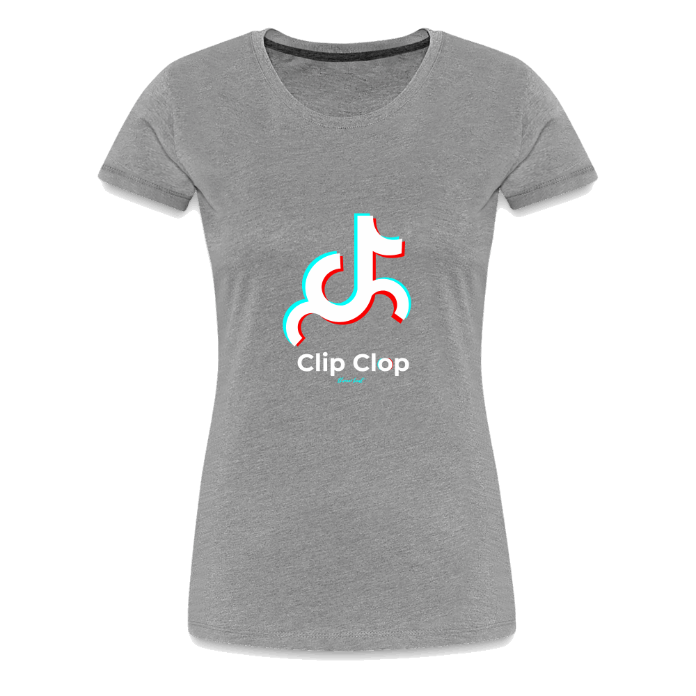 Three Beat Clip Clop Women’s Premium T-Shirt - heather gray