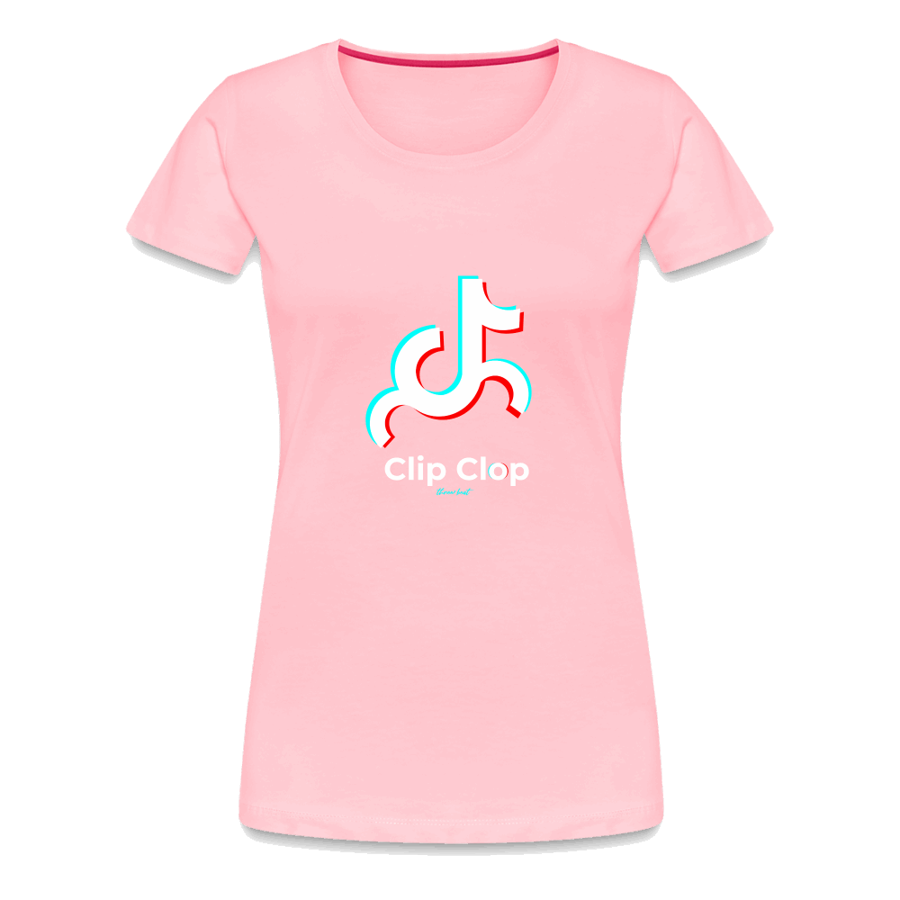 Three Beat Clip Clop Women’s Premium T-Shirt - pink