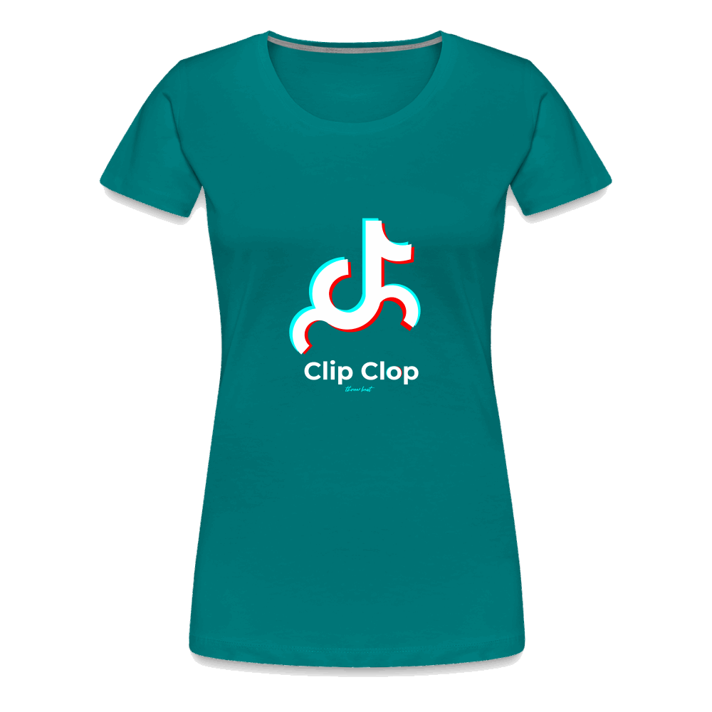 Three Beat Clip Clop Women’s Premium T-Shirt - teal