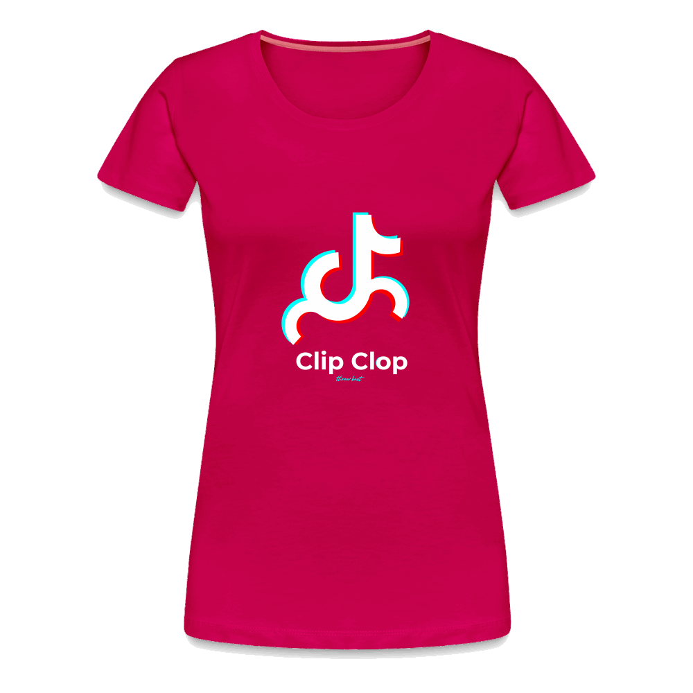 Three Beat Clip Clop Women’s Premium T-Shirt - dark pink