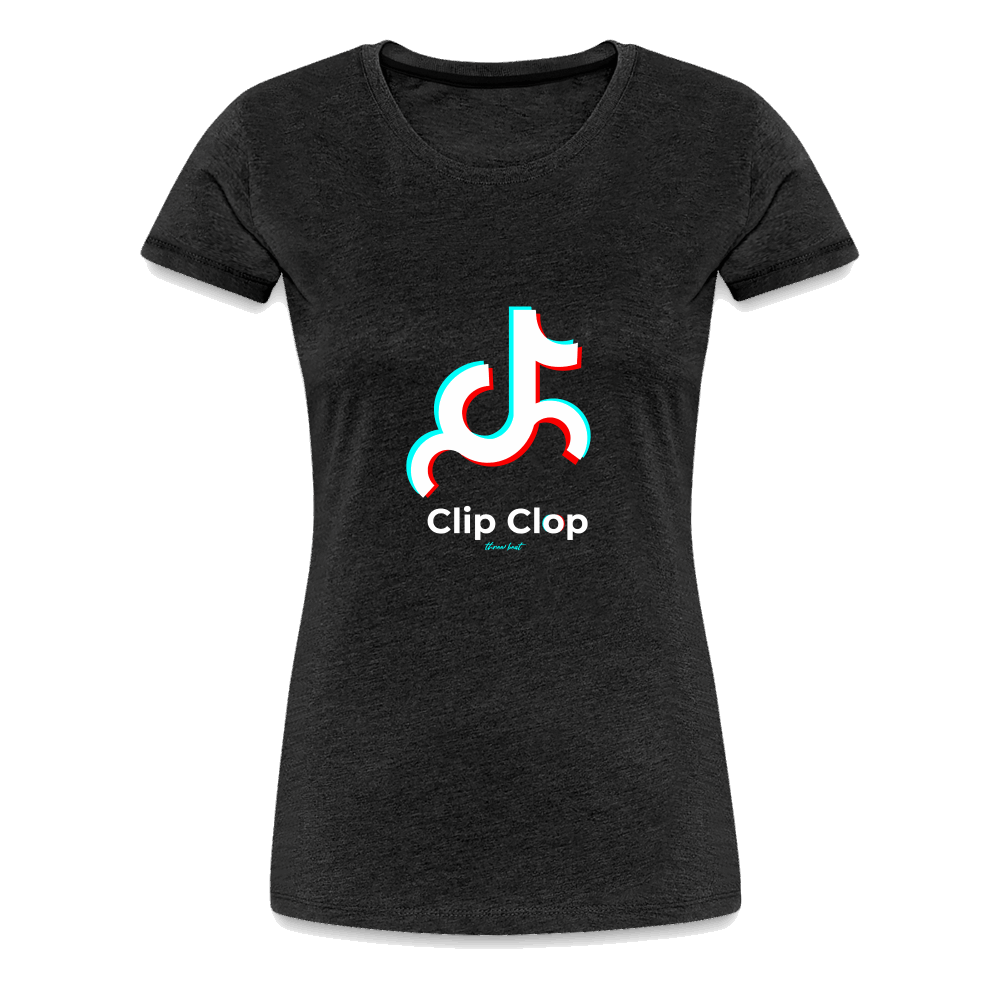 Three Beat Clip Clop Women’s Premium T-Shirt - charcoal grey