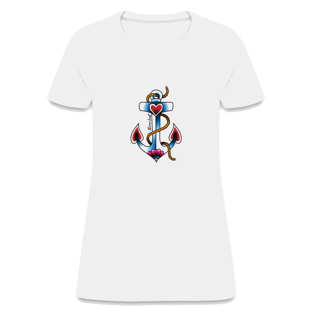 Three Beat Anchor Women's T-Shirt - white