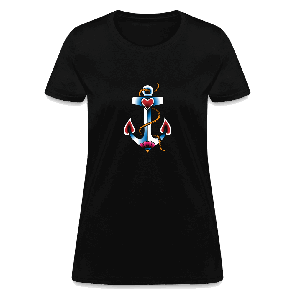 Three Beat Anchor Women's T-Shirt - black