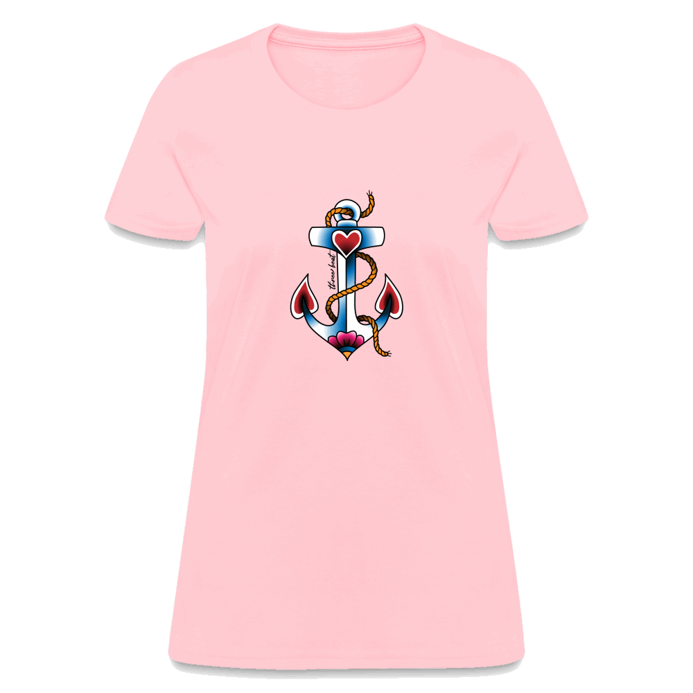 Three Beat Anchor Women's T-Shirt - pink