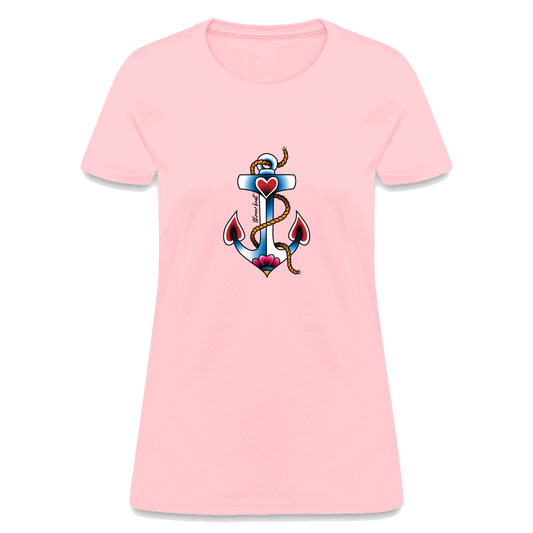 Three Beat Anchor Women's T-Shirt - pink