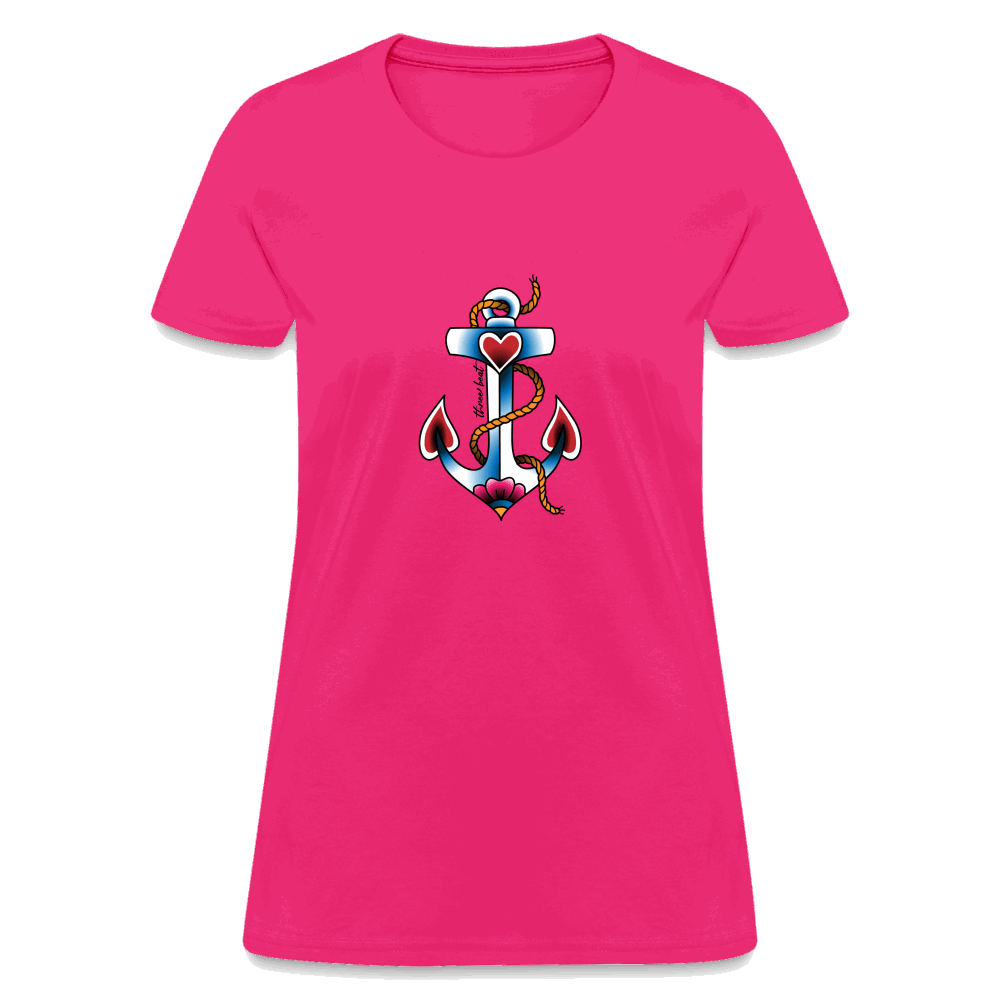 Three Beat Anchor Women's T-Shirt - fuchsia